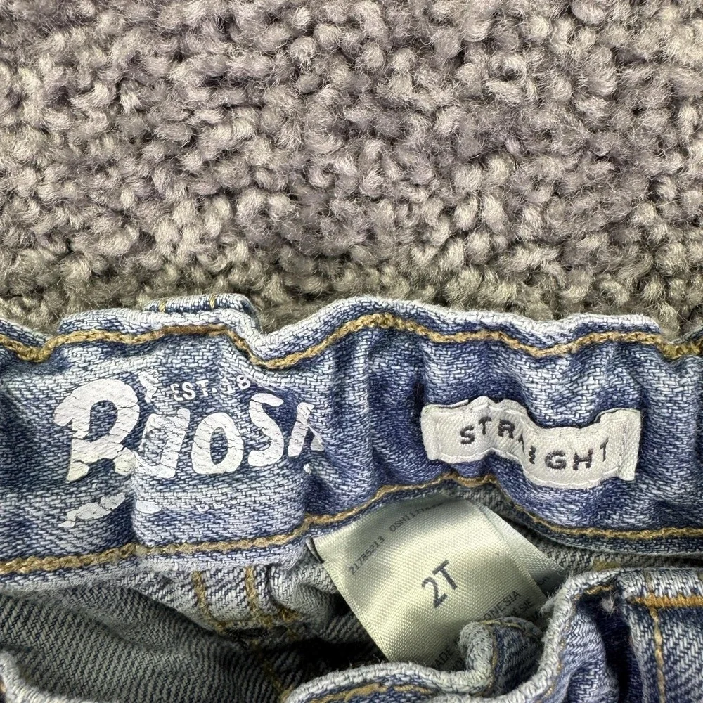 OshKosh B'gosh Jeans Boys 2T Blue Straight Denim Adjustable Waist Casual Play